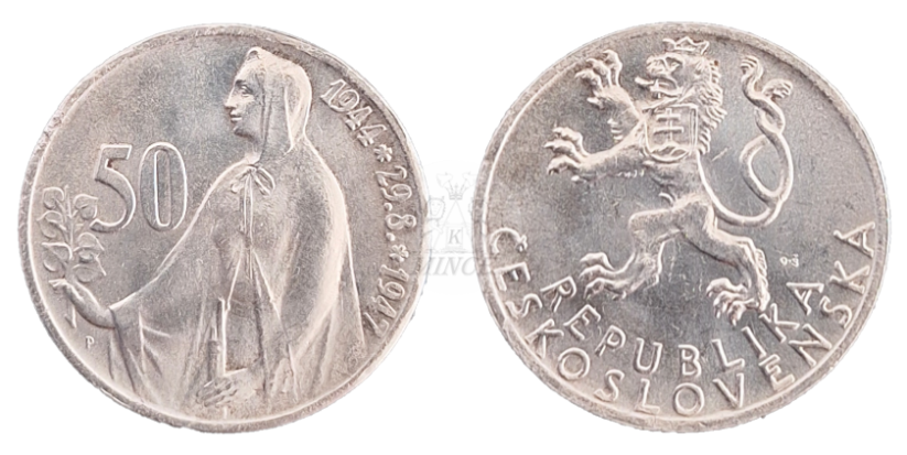 50 Kčs 1947 Třetí výročí Slovenského národního povstání