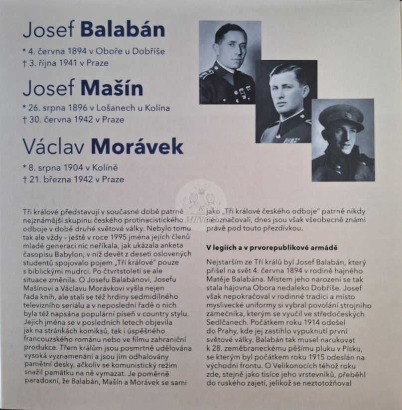 Stříbrná medaile Balabán, Mašín, Morávek PROOF