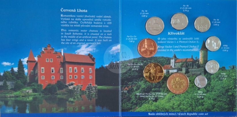 Sada oběžných mincí ČR 2002 Hrady a zámky BK