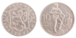 10 Kčs 1954 Desáté výročí Slovenského národního povstání