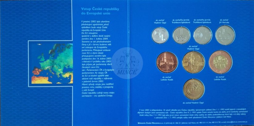 Sada oběžných mincí ČR 2004 Vstup ČR do EU BK