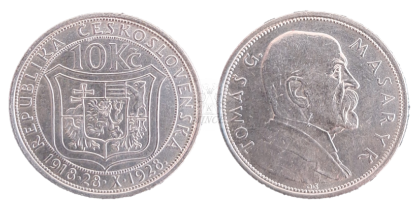 10 Kč 1928 Desáté výročí vzniku Československé republiky
