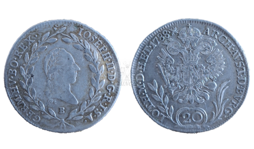 20 krejcar Josef II. 1788 B Kremnica