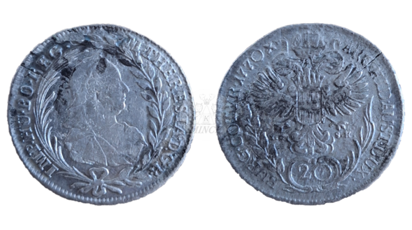 20 krejcar Marie Terezie 1770 I.C.-S.K. Vídeň