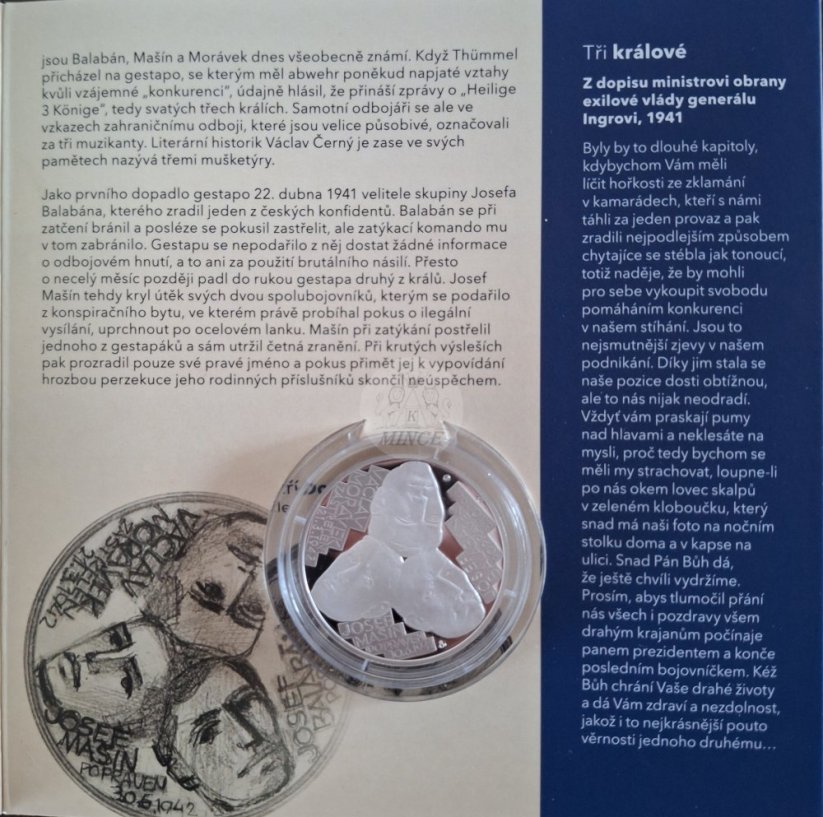 Stříbrná medaile Balabán, Mašín, Morávek PROOF