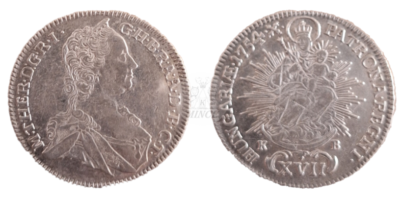 17 krejcar Marie Terezie 1754 KB