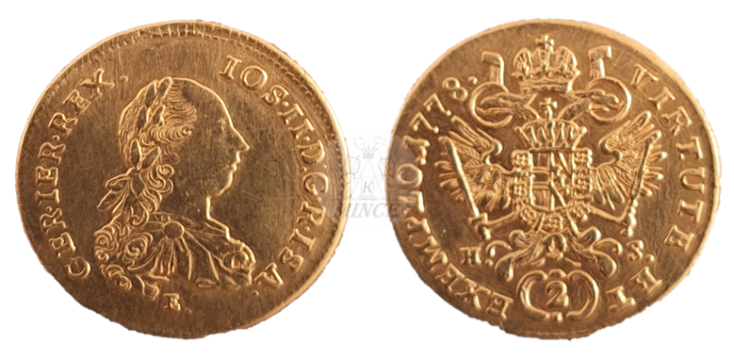 2 Dukát  Josef II. 1778 E./H.-S. Karlsburg