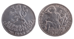 100 Kčs 1949, 700. výročí hornických práv Jihlava 100 Kčs 1949, 700. výročí hornických práv Jihlava