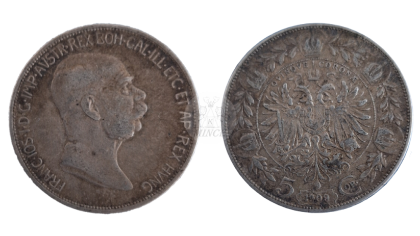 5 korun 1909 malá hlava