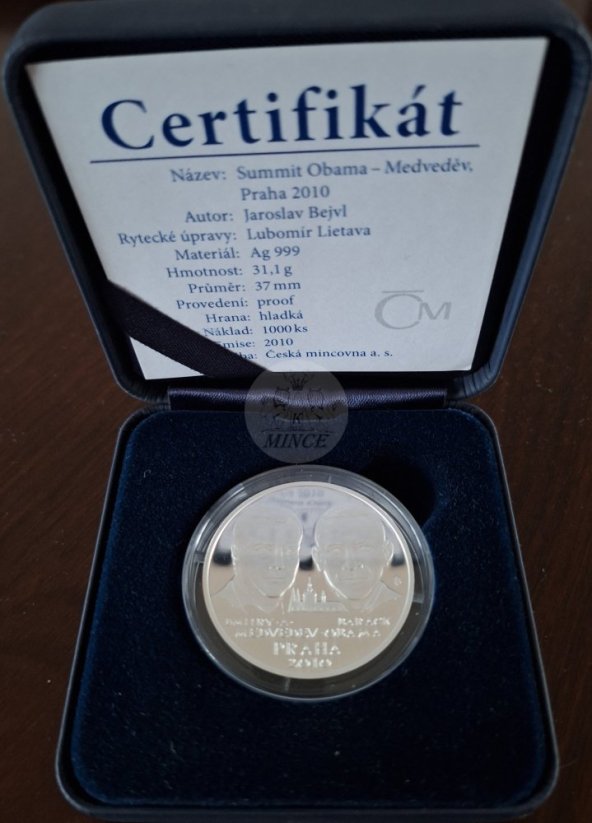 Stříbrná medaile Summit Obama - Medveděv 2010 PROOF