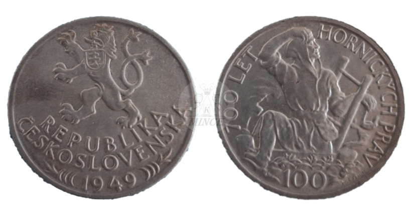100 Kčs 1949, 700. výročí hornických práv 
