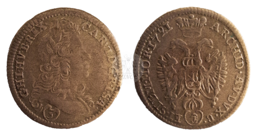 groš Karel VI. 1721 Praha