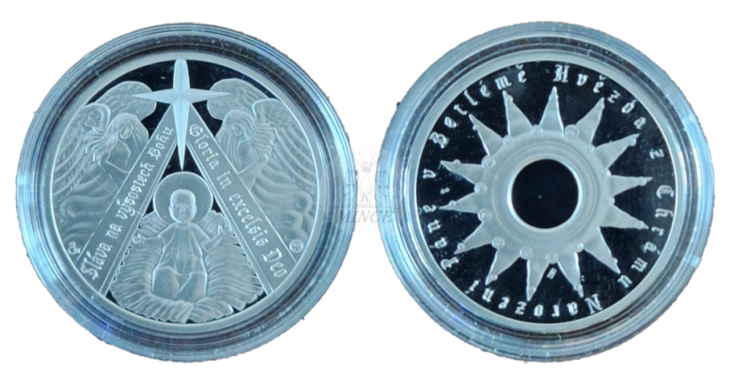 Stříbrná medaile Ježíšek v jesličkách PROOF