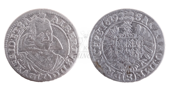 3 krejcar Albrecht z Valdštejna 1629 Zaháň