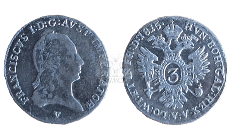 3 krejcar František I. 1815 V Benátky