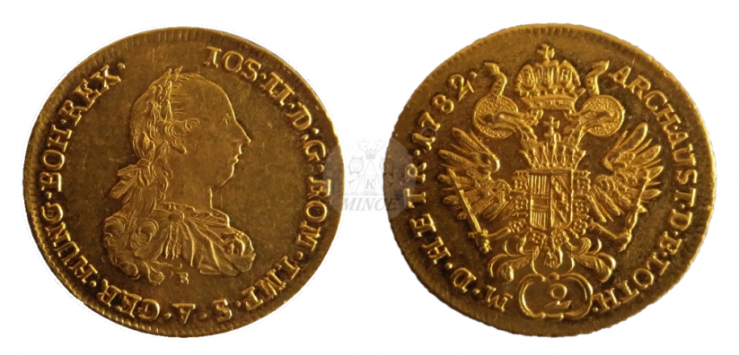 2 Dukát Josef II. 1782 E Karlsburg
