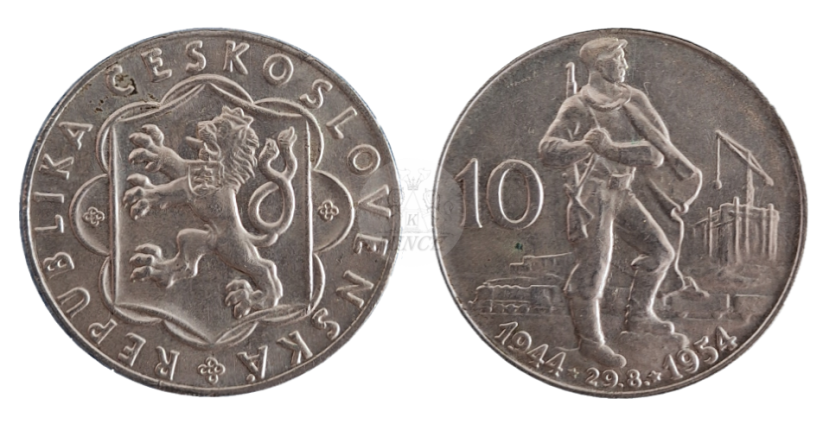 10 Kčs 1954 Desáté výročí SNP