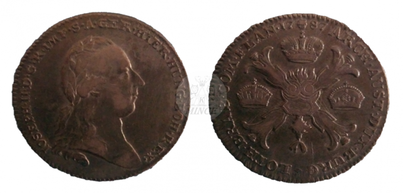 Tolar křížový Josef II. 1787 Brusel