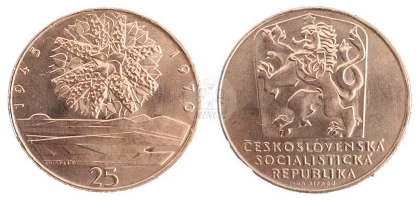 25 Kčs 1970 25. výročí osvobození Československa