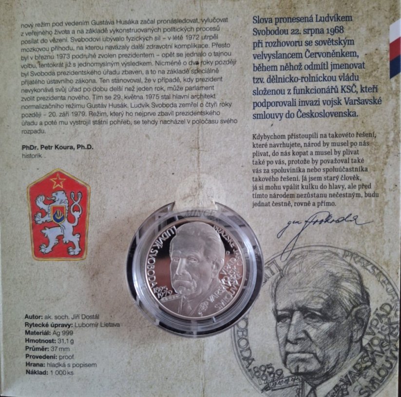 Stříbrná medaile Ludvík Svoboda PROOF