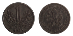 1 koruna 1943 Protektorát Čechy a Morava