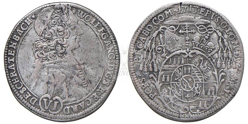 6 krejcar Wolfgang von Schrattenbach 1713