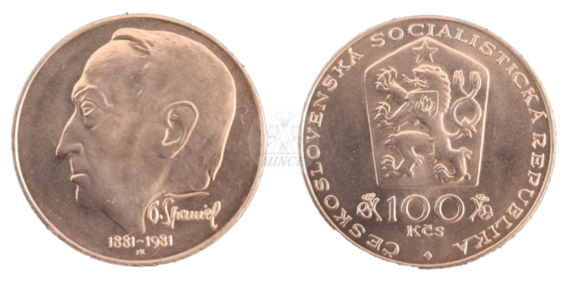 100 Kčs 1981 Sté výročí narození Otakara Španiela