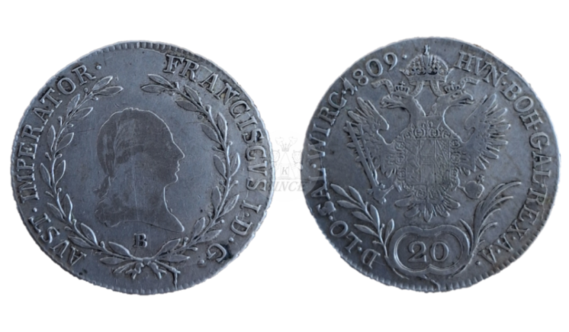 20 Krejcar František I. 1809 B Kremnica