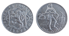 25 Kčs 1954 Desáté výročí Slovenského národního povstání