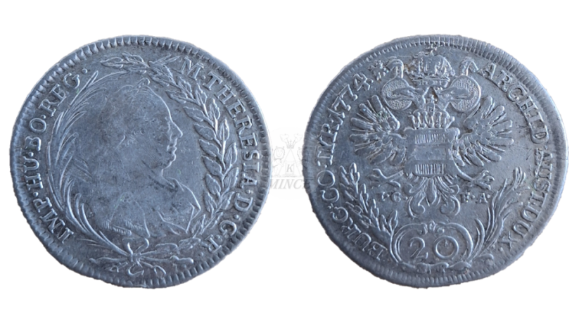 20 krejcar Marie Terezie 1774 I.C.-F.A. Vídeň