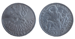 100 Kčs 1949, 700. výročí hornických práv Jihlava