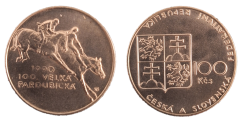 100 Kčs 1990 U příležitosti stého konání závodu Velká Pardubická 