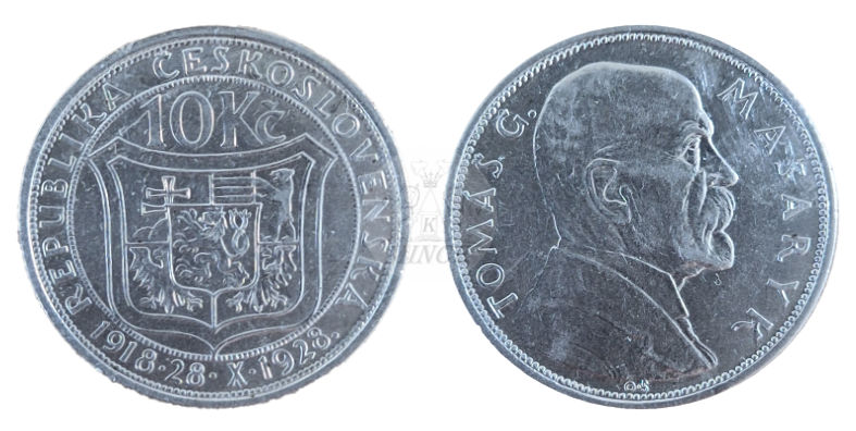 10 Kč 1928 Desáté výročí vzniku Československé republiky