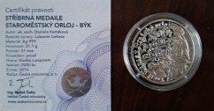 Stříbrná medaile Staroměstský orloj - Býk PROOF