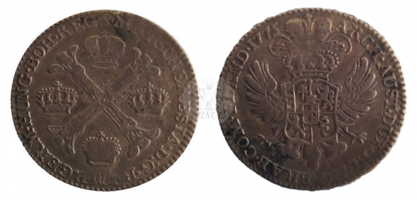 1/2 tolar křížový Marie Terezie 1775 Brusel