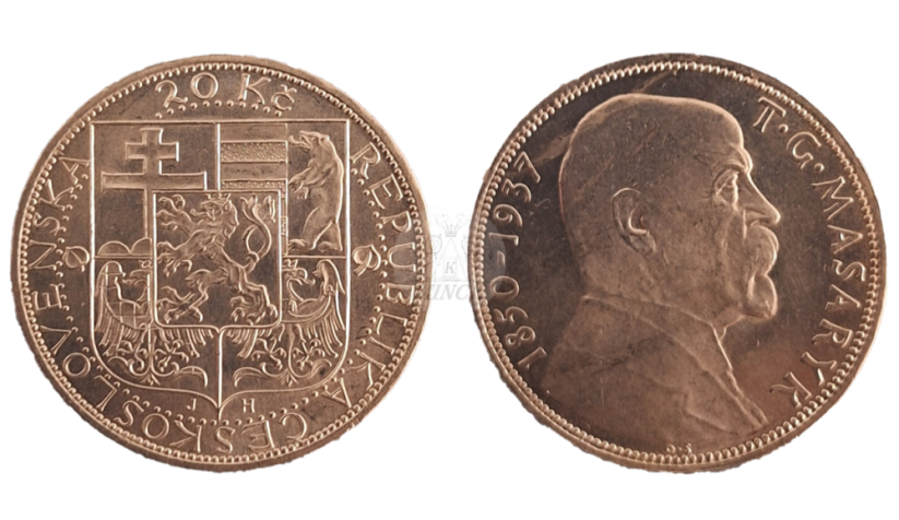 20 Kč 1937 Úmrtí presidenta T. G. Masaryka