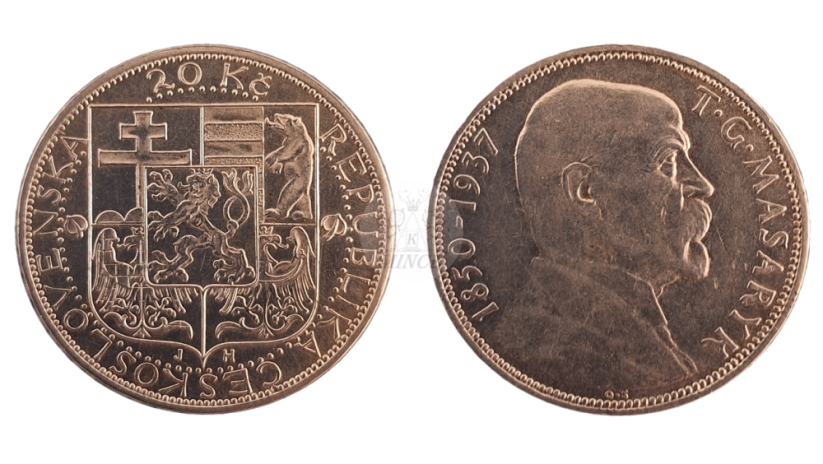 20 Kč úmrtí presidenta T.G.M.