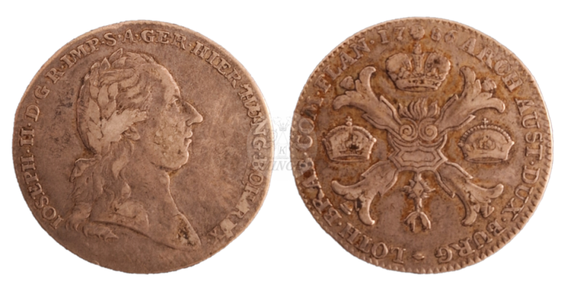 Tolar křížový Josef II. 1786 hlavička