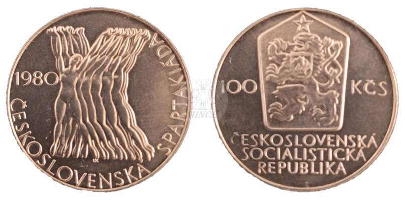 100 Kčs 1980 Československá spartakiáda 1980
