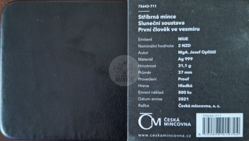 Stříbrná mince První člověk ve vesmíru 2021 PROOF
