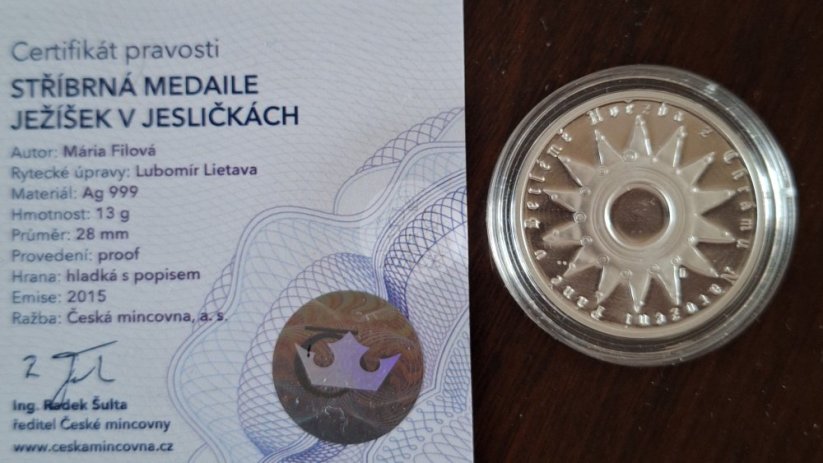 Stříbrná medaile Ježíšek v jesličkách PROOF