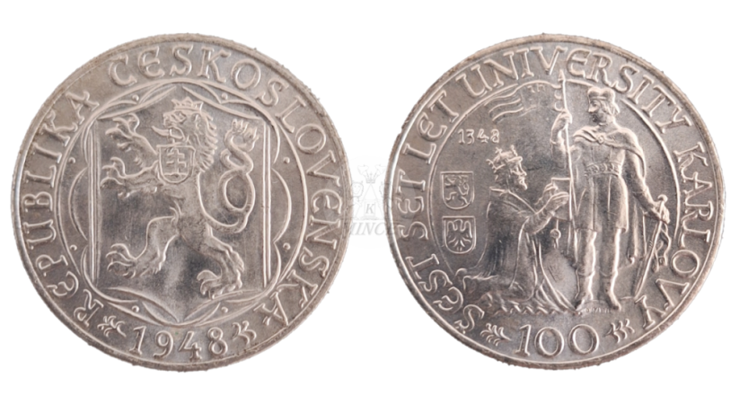 100 Kčs 1948 universita Karlova