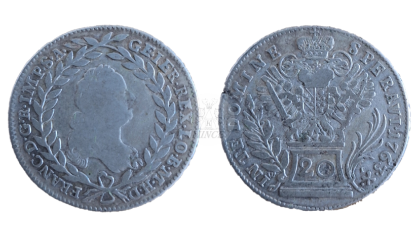 20 krejcar František I. Štěpán Lotrinský 1763 WI Vídeň