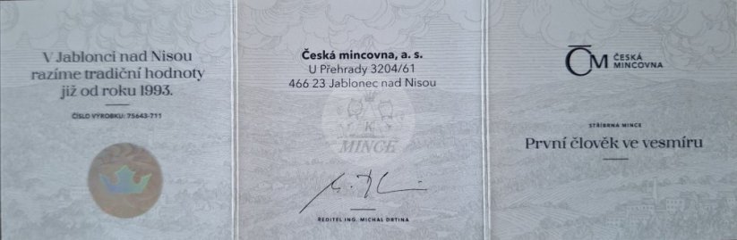 Stříbrná mince První člověk ve vesmíru 2021 PROOF