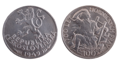 100 Kčs 1949, 700. výročí hornických práv Jihlava