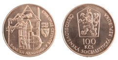 100 Kčs 1987 225. výročí založení akademie v Banské Štiavnici