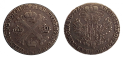 1/2 tolar křížový Marie Terezie 1768 Brusel 