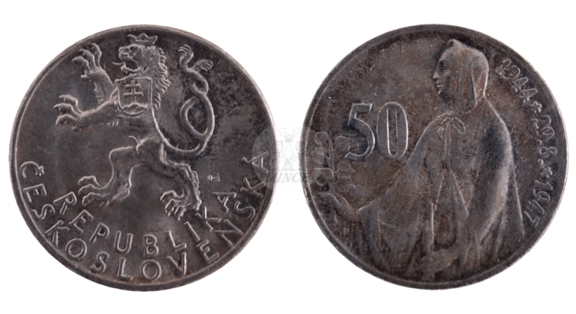 50 Kčs 1947 Třetí výročí Slovenského národního povstání