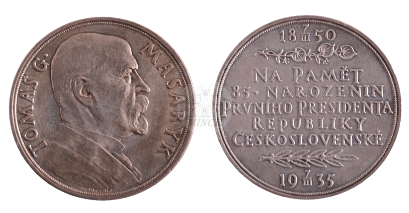Medaile 1935 T. G. Masaryk, lesklá