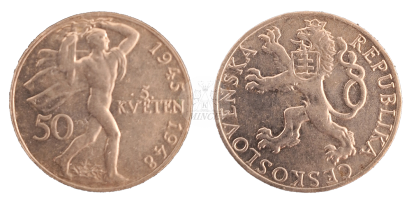 50 Kčs 1948 Třetí výročí pražského povstání